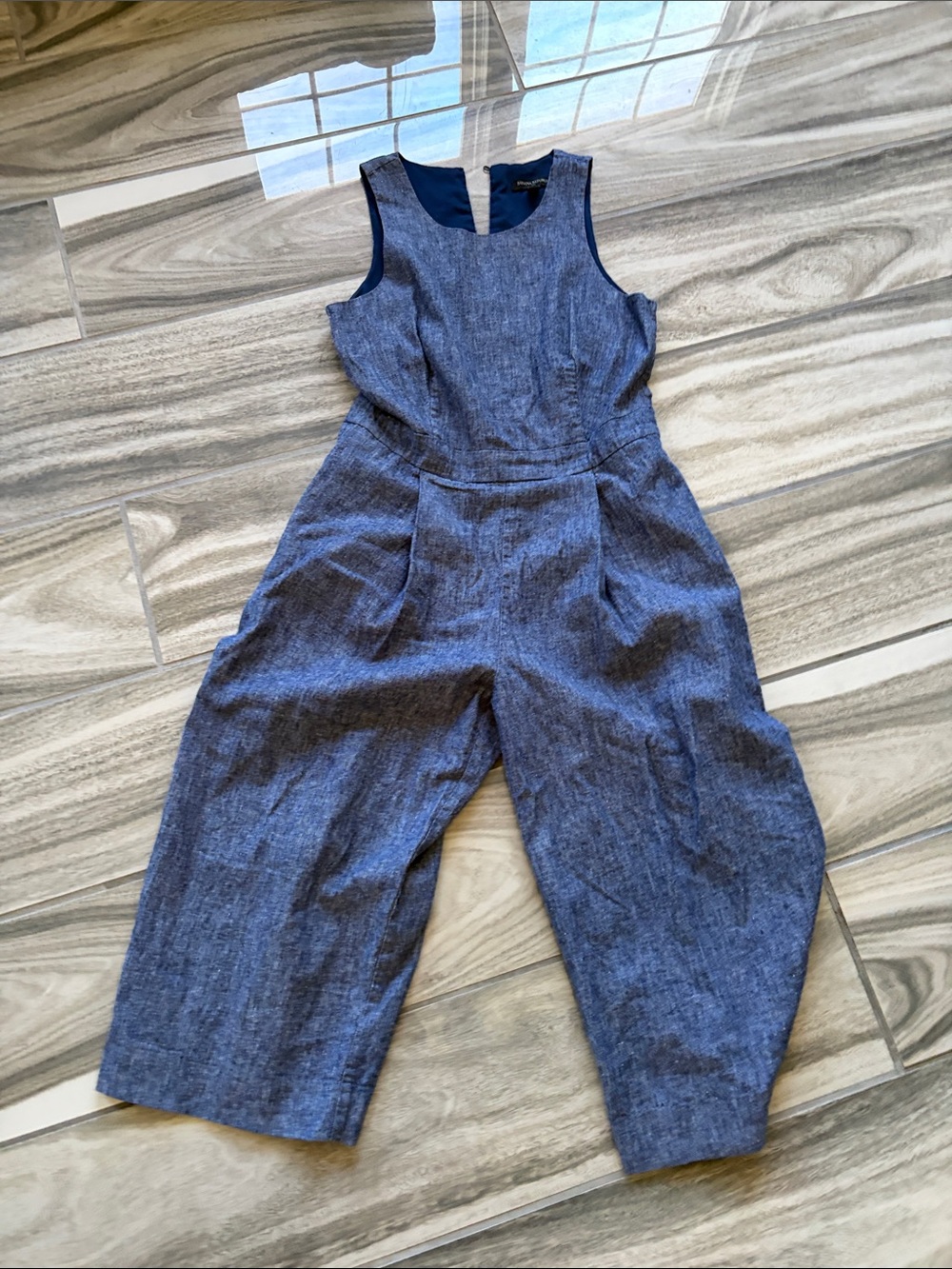 Banana Republic Sleeveless Indigo Chambray Jumpsuit